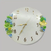Classy Eye-Catching Floral White Wall Clock (12-Inches)